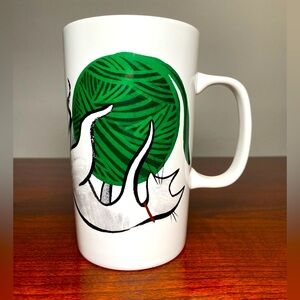 Starbucks Cat Yarn Mug Cup Ceramic 2015 16fl oz USED